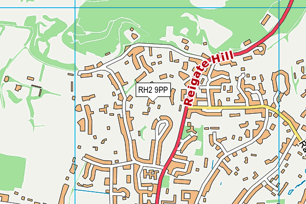 RH2 9PP map - OS VectorMap District (Ordnance Survey)