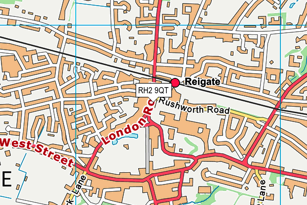 RH2 9QT map - OS VectorMap District (Ordnance Survey)