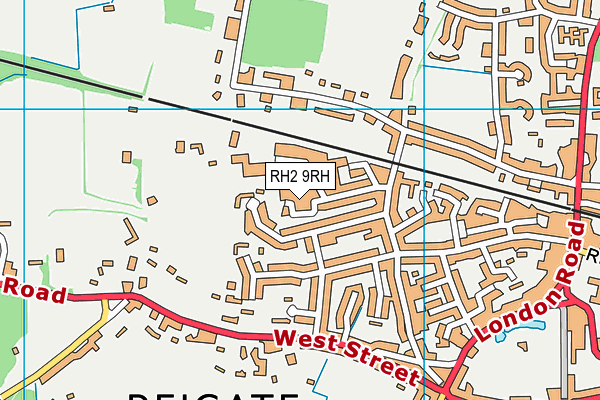 RH2 9RH map - OS VectorMap District (Ordnance Survey)