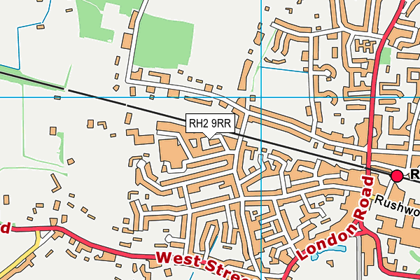 RH2 9RR map - OS VectorMap District (Ordnance Survey)