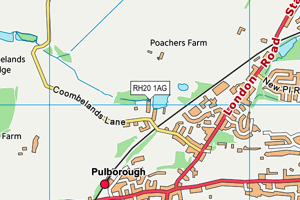 RH20 1AG map - OS VectorMap District (Ordnance Survey)