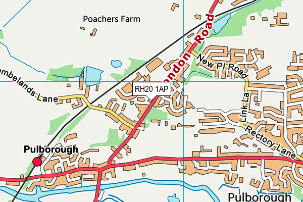 RH20 1AP map - OS VectorMap District (Ordnance Survey)