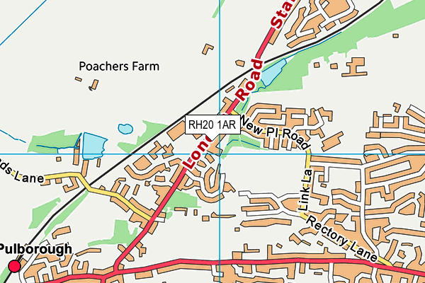 RH20 1AR map - OS VectorMap District (Ordnance Survey)