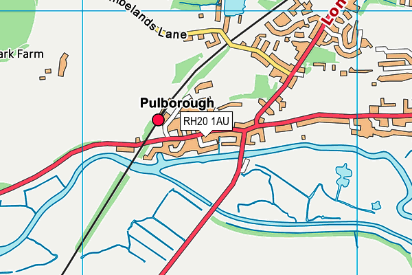 RH20 1AU map - OS VectorMap District (Ordnance Survey)