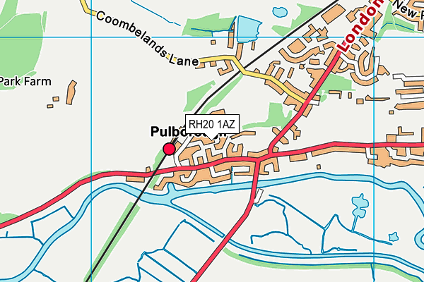 RH20 1AZ map - OS VectorMap District (Ordnance Survey)