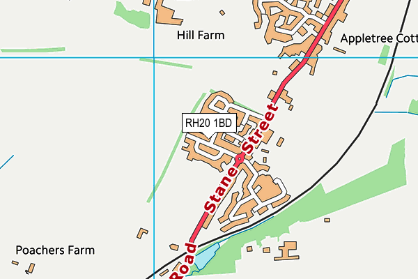 RH20 1BD map - OS VectorMap District (Ordnance Survey)