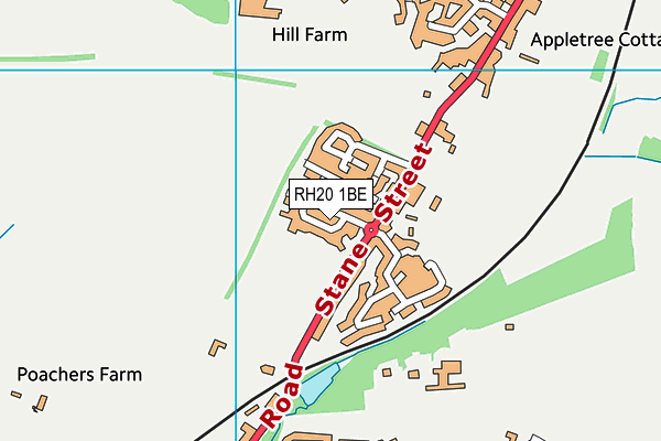 RH20 1BE map - OS VectorMap District (Ordnance Survey)