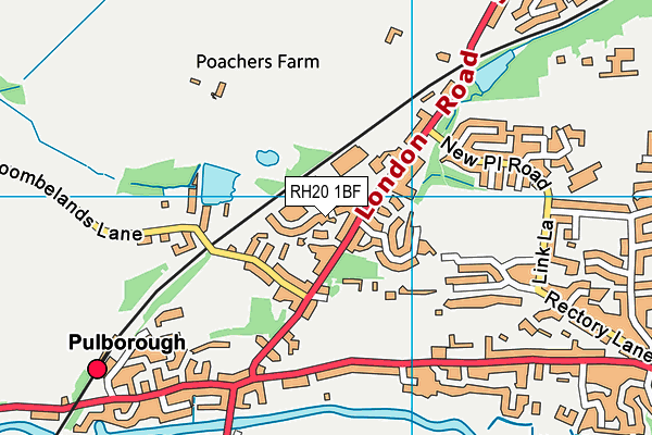 RH20 1BF map - OS VectorMap District (Ordnance Survey)