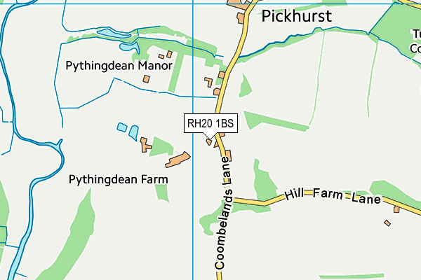 RH20 1BS map - OS VectorMap District (Ordnance Survey)