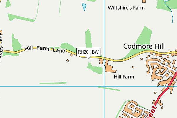 RH20 1BW map - OS VectorMap District (Ordnance Survey)