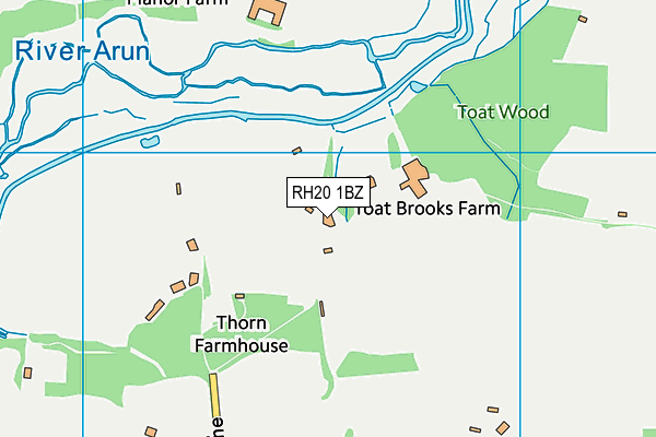 RH20 1BZ map - OS VectorMap District (Ordnance Survey)
