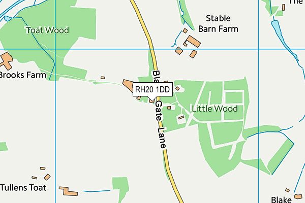 RH20 1DD map - OS VectorMap District (Ordnance Survey)