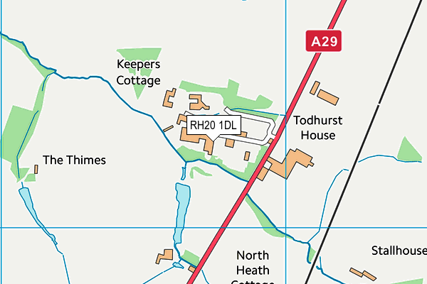 RH20 1DL map - OS VectorMap District (Ordnance Survey)