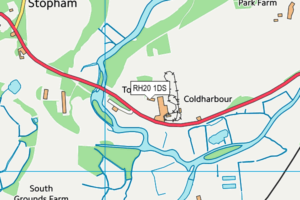 RH20 1DS map - OS VectorMap District (Ordnance Survey)