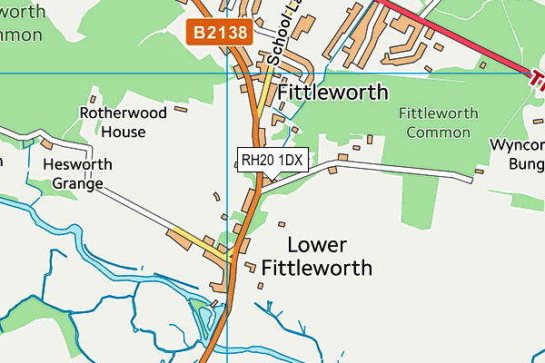 RH20 1DX map - OS VectorMap District (Ordnance Survey)