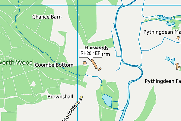 RH20 1EF map - OS VectorMap District (Ordnance Survey)