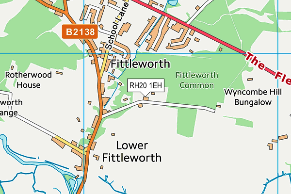 RH20 1EH map - OS VectorMap District (Ordnance Survey)