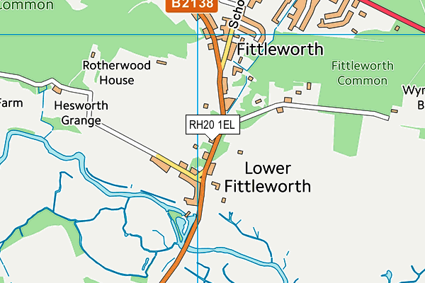 RH20 1EL map - OS VectorMap District (Ordnance Survey)