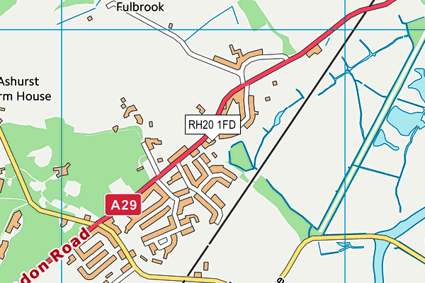 RH20 1FD map - OS VectorMap District (Ordnance Survey)