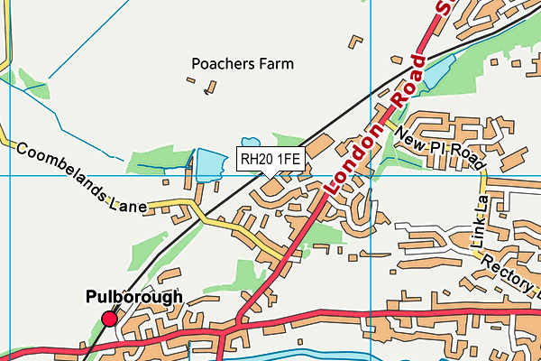 RH20 1FE map - OS VectorMap District (Ordnance Survey)