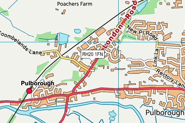 RH20 1FN map - OS VectorMap District (Ordnance Survey)