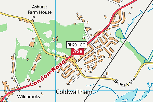 RH20 1GG map - OS VectorMap District (Ordnance Survey)