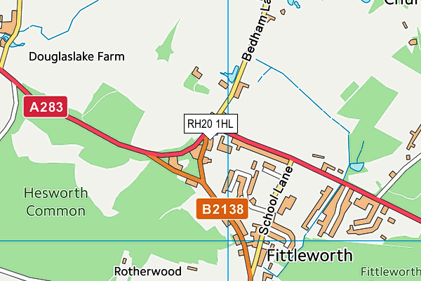 RH20 1HL map - OS VectorMap District (Ordnance Survey)