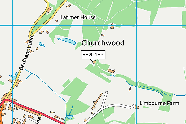 RH20 1HP map - OS VectorMap District (Ordnance Survey)