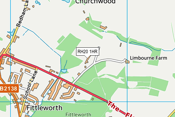 RH20 1HR map - OS VectorMap District (Ordnance Survey)