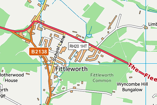 RH20 1HT map - OS VectorMap District (Ordnance Survey)