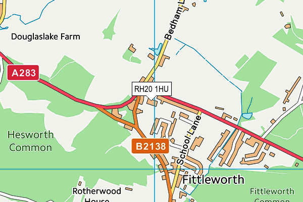 RH20 1HU map - OS VectorMap District (Ordnance Survey)