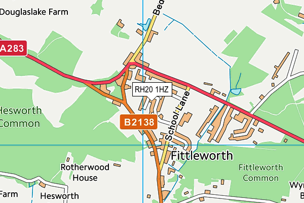 RH20 1HZ map - OS VectorMap District (Ordnance Survey)