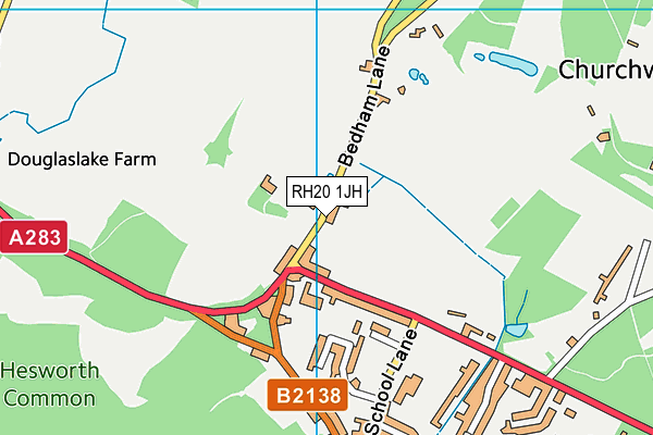 RH20 1JH map - OS VectorMap District (Ordnance Survey)