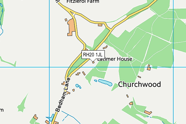 RH20 1JL map - OS VectorMap District (Ordnance Survey)