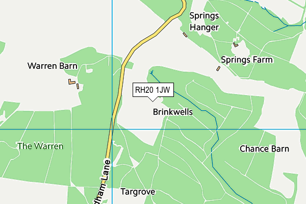 RH20 1JW map - OS VectorMap District (Ordnance Survey)