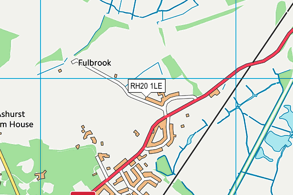 RH20 1LE map - OS VectorMap District (Ordnance Survey)