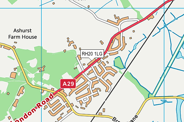 RH20 1LG map - OS VectorMap District (Ordnance Survey)