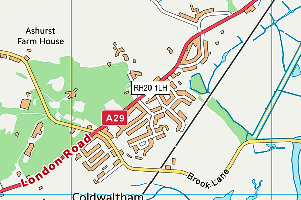 RH20 1LH map - OS VectorMap District (Ordnance Survey)