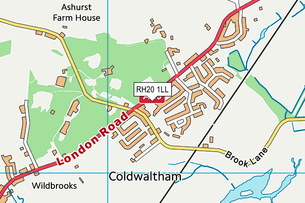 RH20 1LL map - OS VectorMap District (Ordnance Survey)