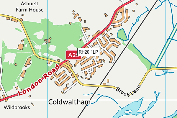 RH20 1LP map - OS VectorMap District (Ordnance Survey)