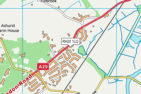 RH20 1LQ map - OS VectorMap District (Ordnance Survey)