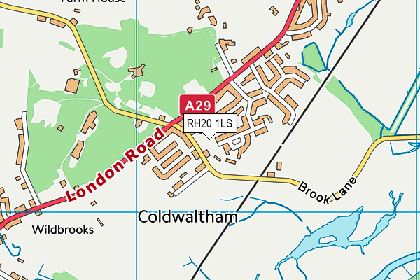 RH20 1LS map - OS VectorMap District (Ordnance Survey)