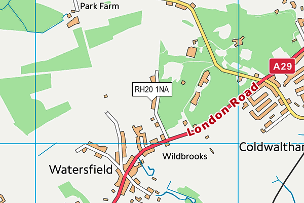 RH20 1NA map - OS VectorMap District (Ordnance Survey)