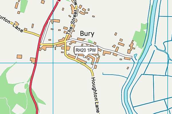 RH20 1PW map - OS VectorMap District (Ordnance Survey)