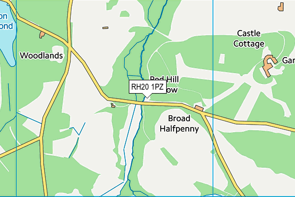 RH20 1PZ map - OS VectorMap District (Ordnance Survey)