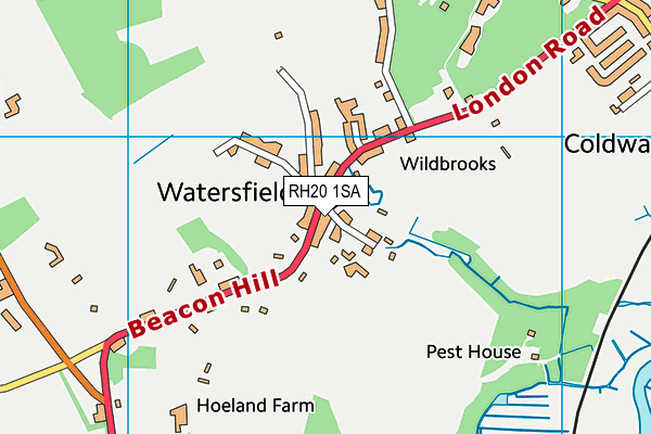 RH20 1SA map - OS VectorMap District (Ordnance Survey)