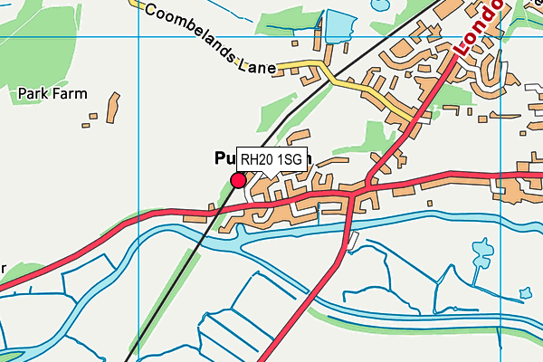 RH20 1SG map - OS VectorMap District (Ordnance Survey)