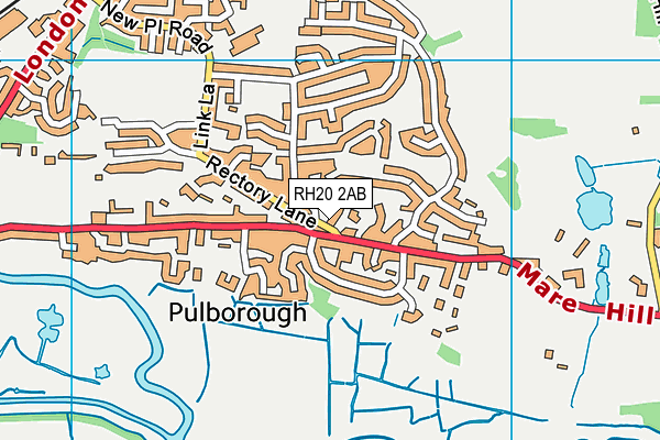RH20 2AB map - OS VectorMap District (Ordnance Survey)