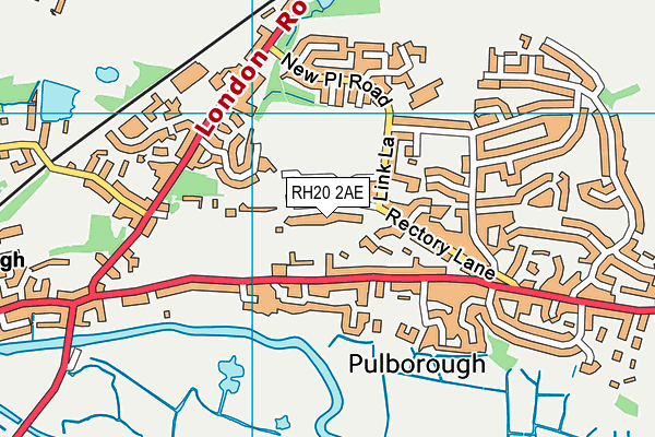 RH20 2AE map - OS VectorMap District (Ordnance Survey)