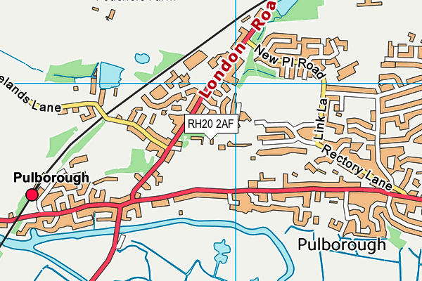 RH20 2AF map - OS VectorMap District (Ordnance Survey)